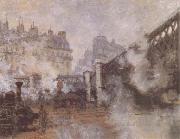 Claude Monet Le Pont de I'Europe,Gate Sate Saint-Lazare (mk09) Spain oil painting artist